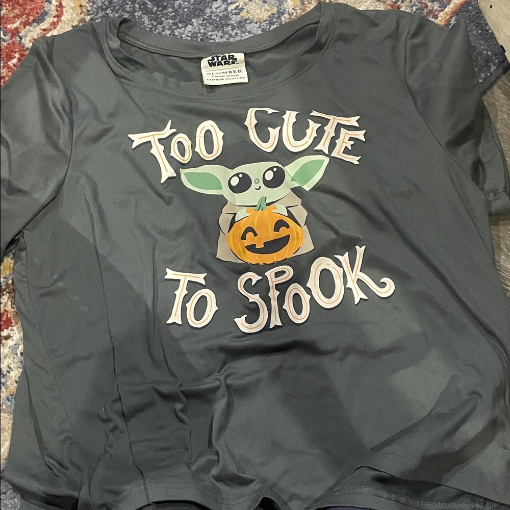 Halloween Star Wars Black and Orange Sleep Shorts and Top - Picture 4 of 5